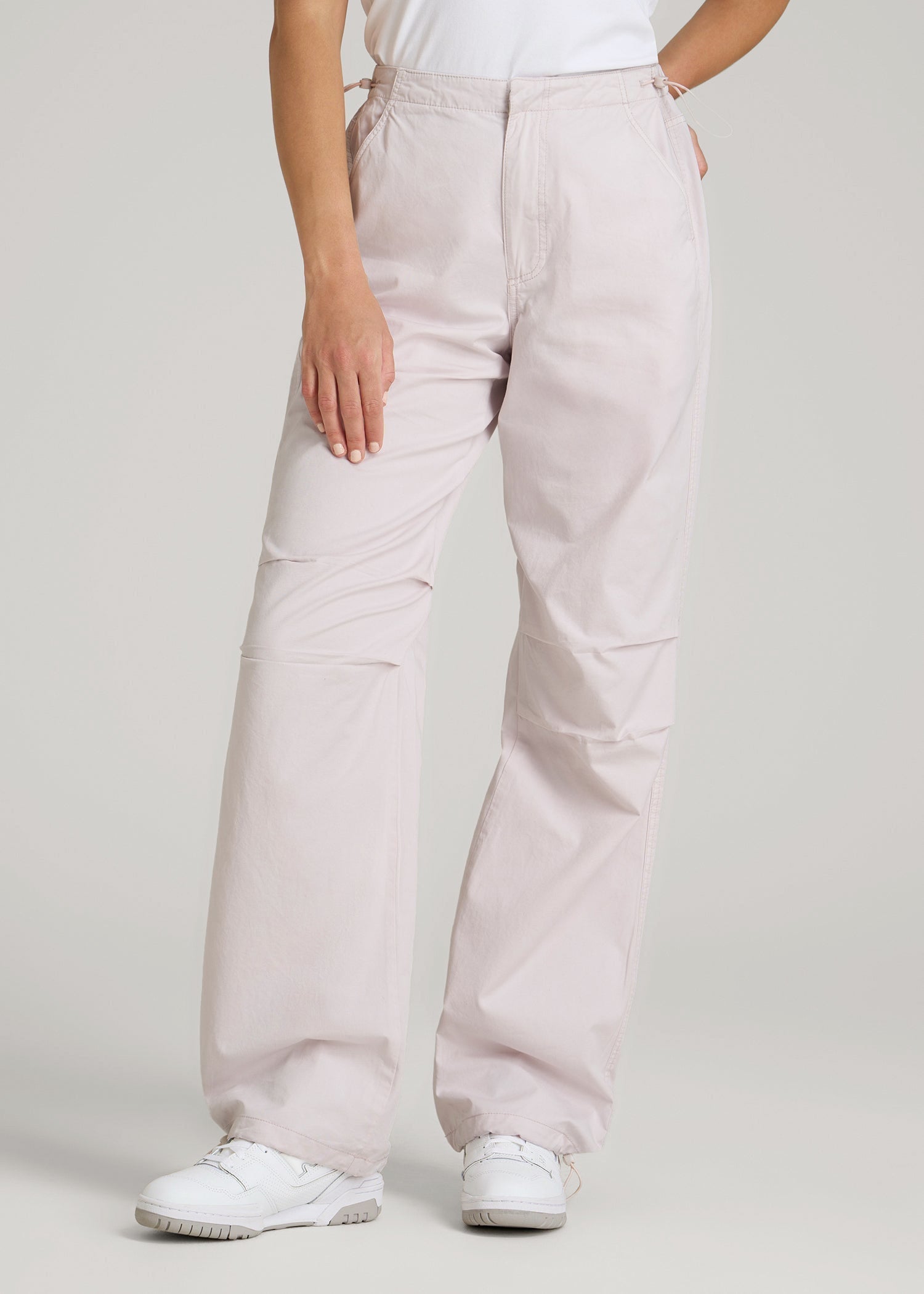 American Tall Online Shop | Garment Dyed Parachute Chino Pants for Tall Women in Grey Lilac