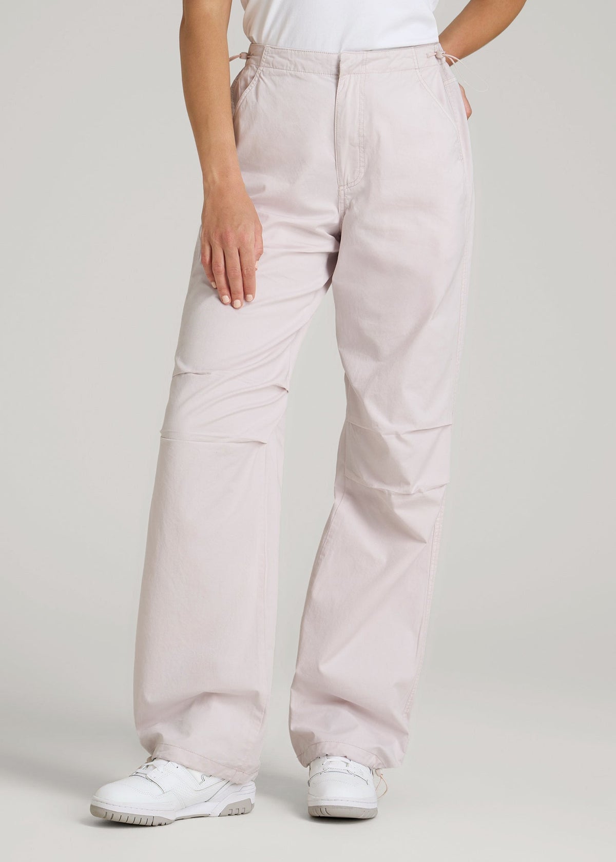 American Tall Online Shop | Garment Dyed Parachute Chino Pants for Tall Women in Grey Lilac