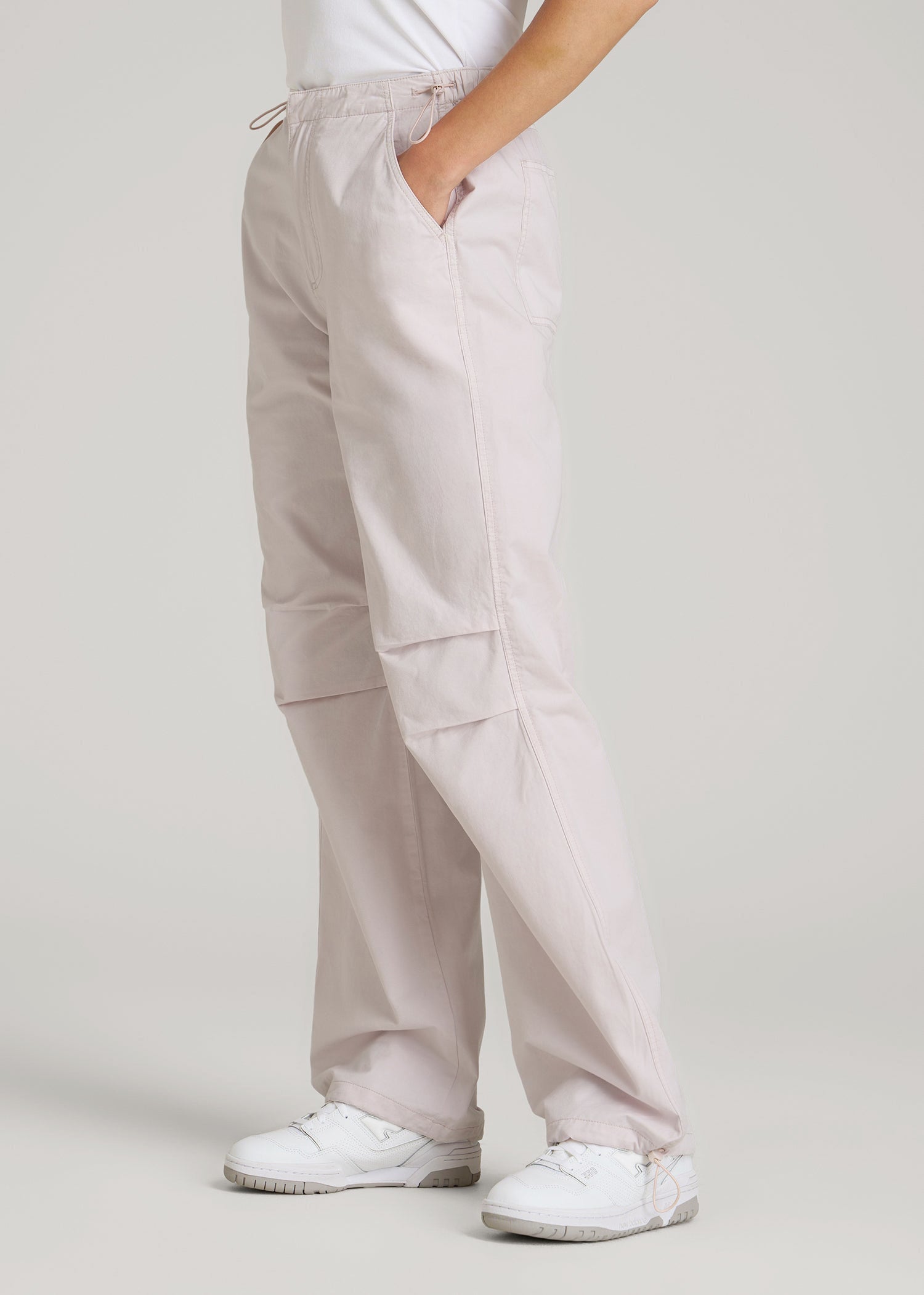 American Tall Online Shop | Garment Dyed Parachute Chino Pants for Tall Women in Grey Lilac