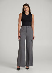 American Tall Discount | Cargo Wide Leg Dress Pants for Tall Women in Graphic Charcoal