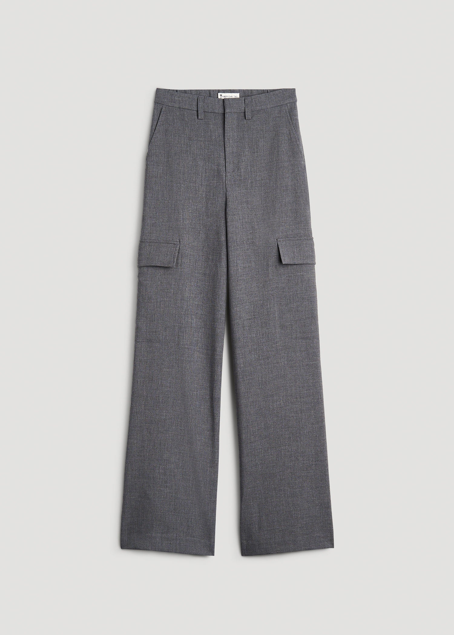 American Tall Discount | Cargo Wide Leg Dress Pants for Tall Women in Graphic Charcoal