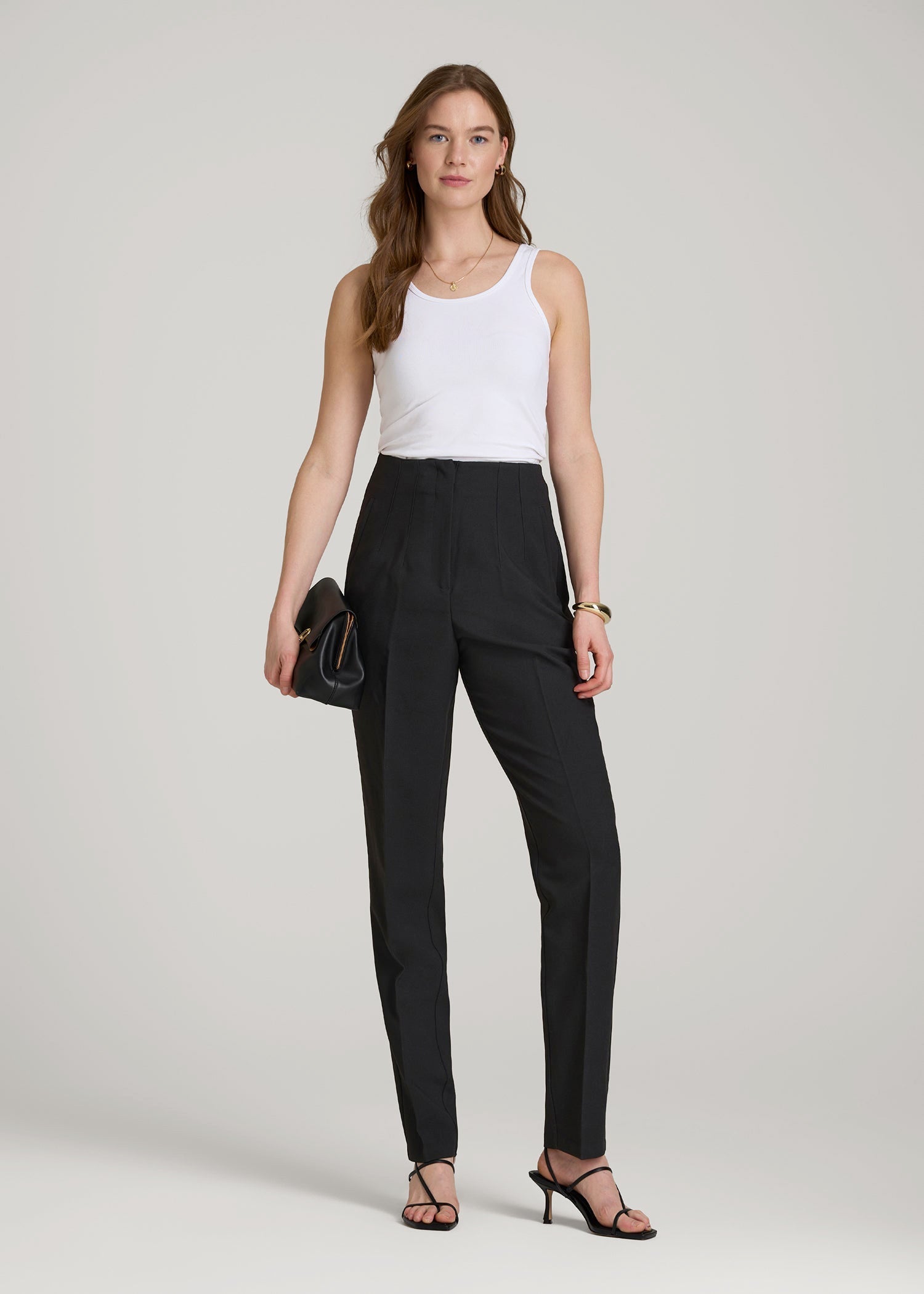 American Tall Sale | High Rise Pants with Darts for Tall Women in Black