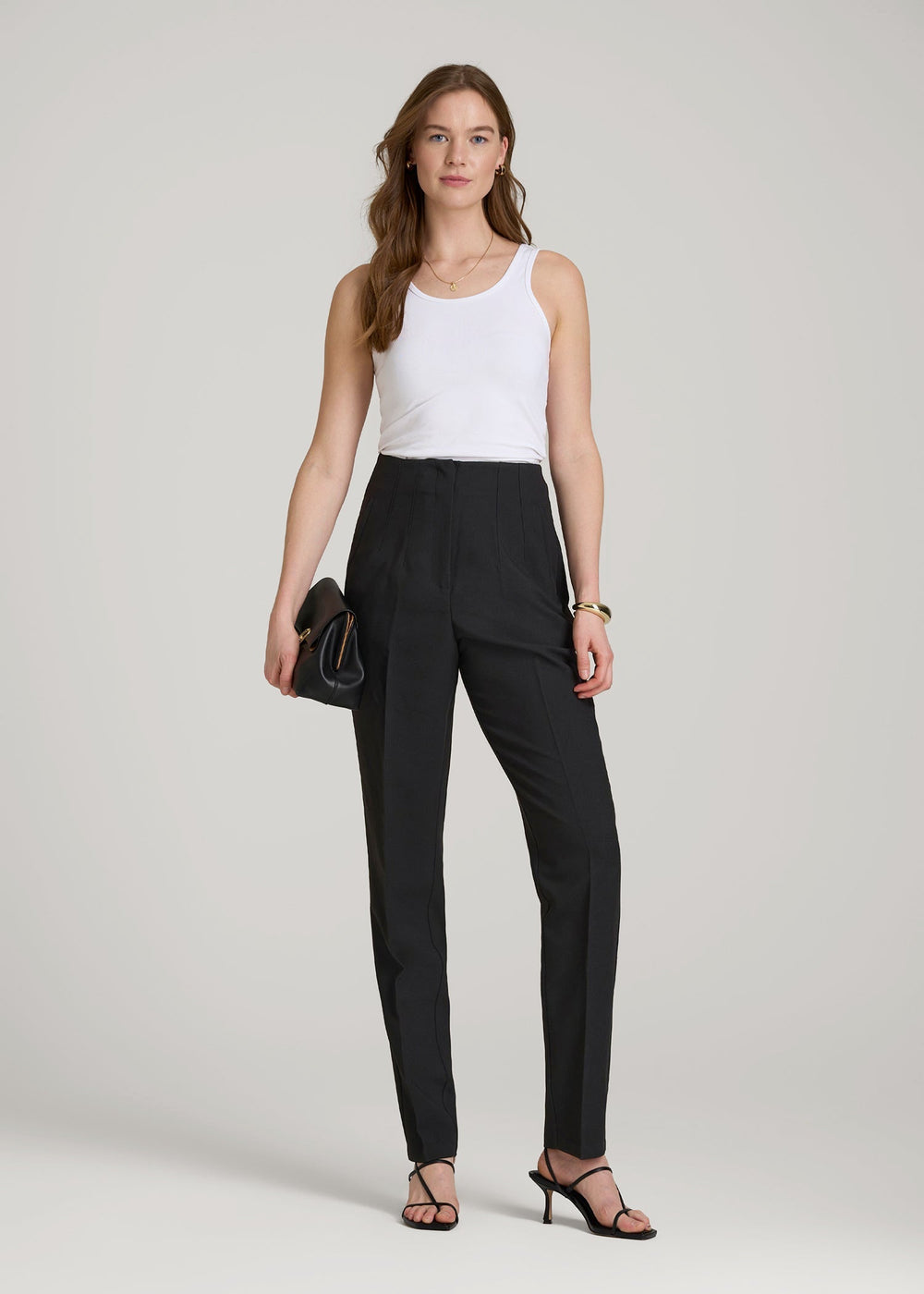 American Tall Sale | High Rise Pants with Darts for Tall Women in Black