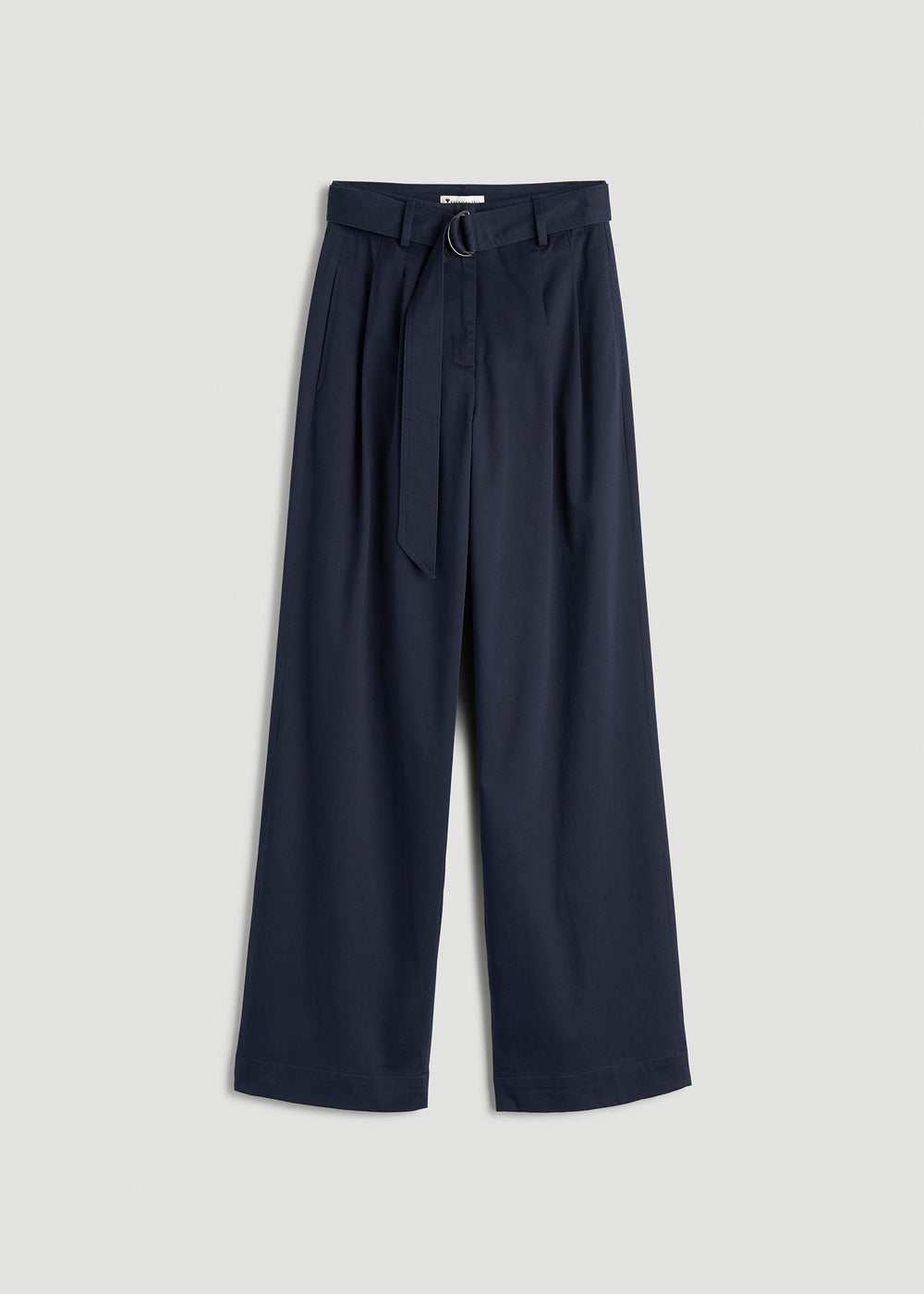 American Tall Outlet | Pleated Wide Leg Chino With Belt for Tall Women in True Navy
