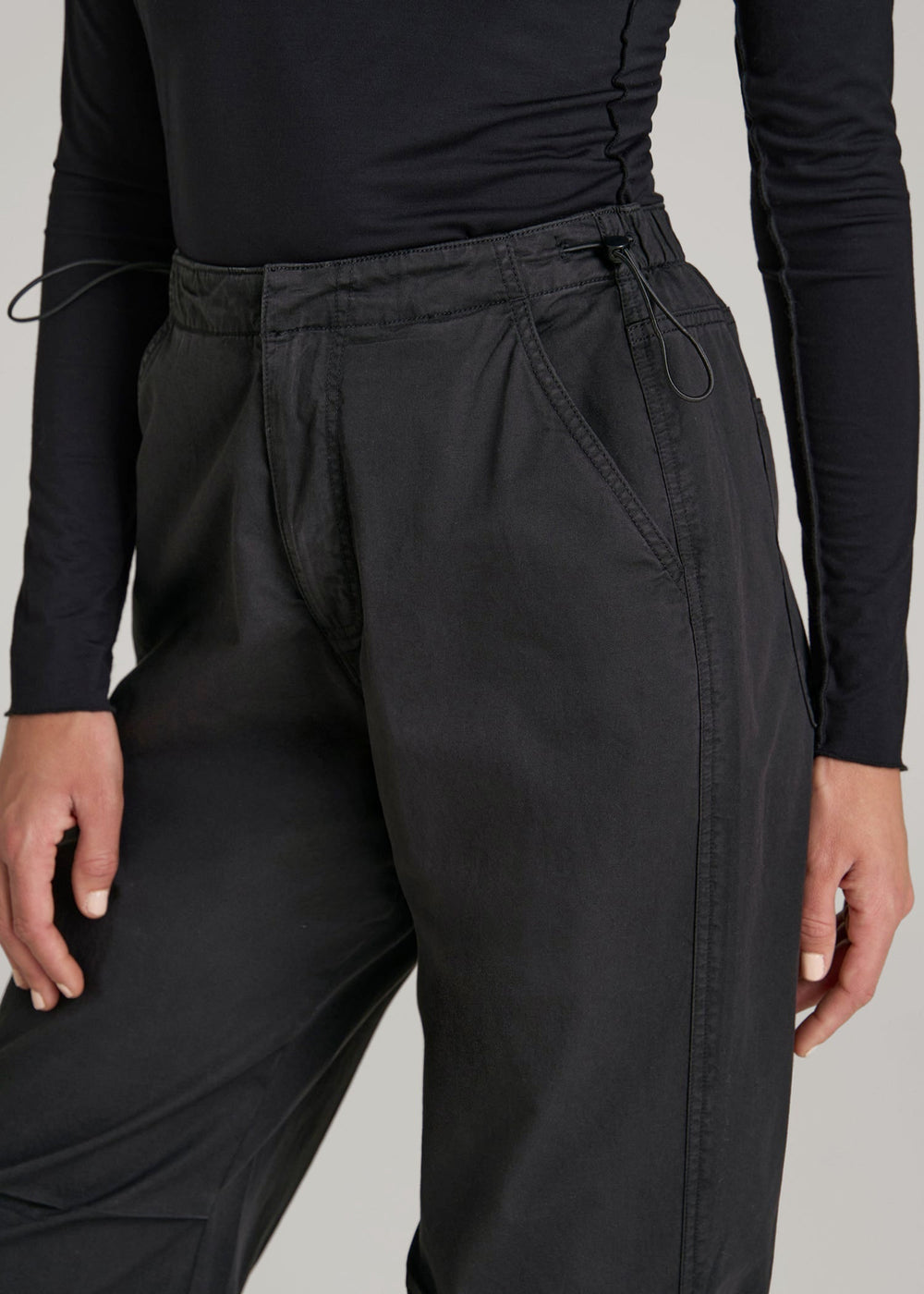 American Tall For Sale | Garment Dyed Parachute Chino Pants for Tall Women in Vintage Black