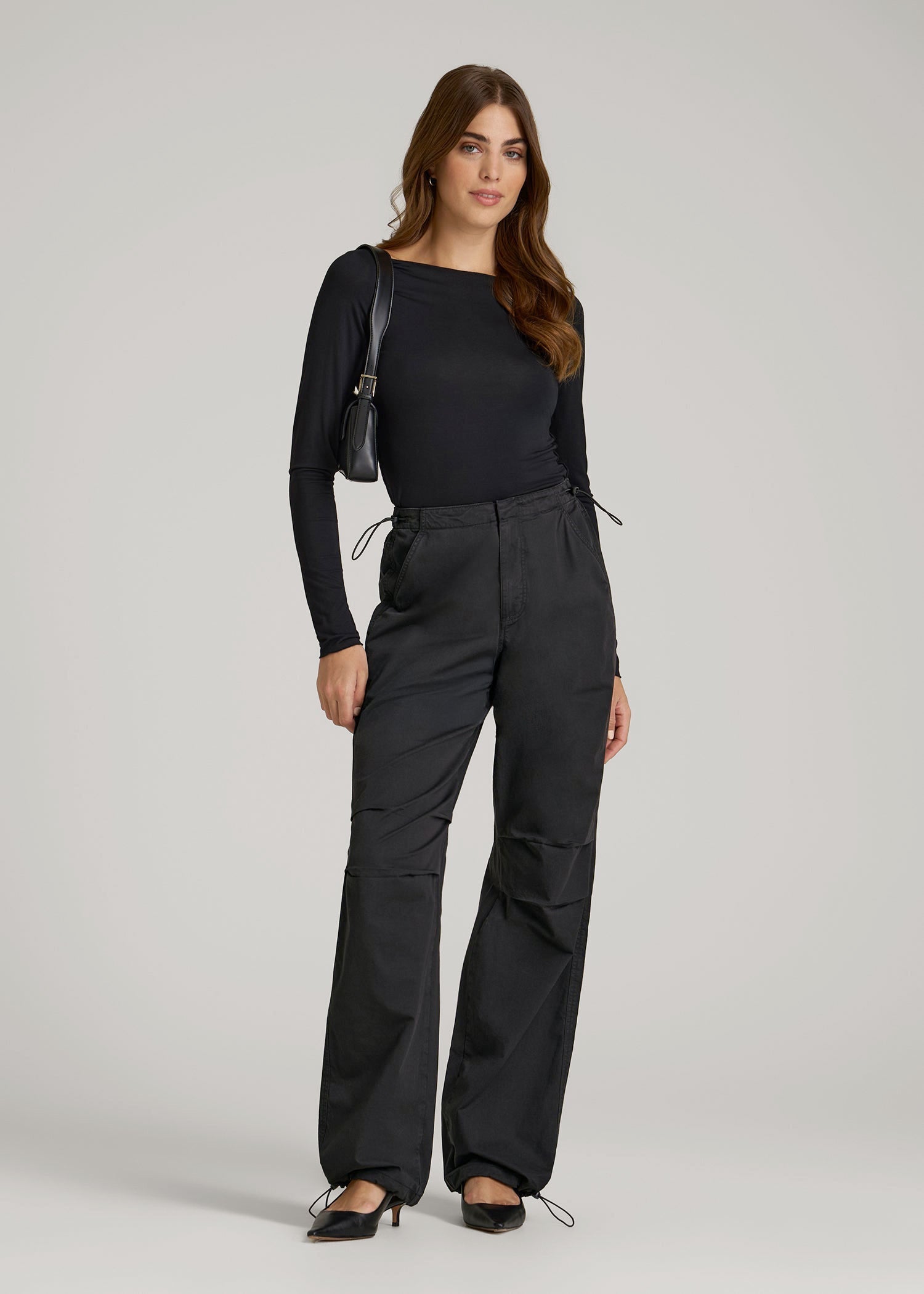 American Tall For Sale | Garment Dyed Parachute Chino Pants for Tall Women in Vintage Black