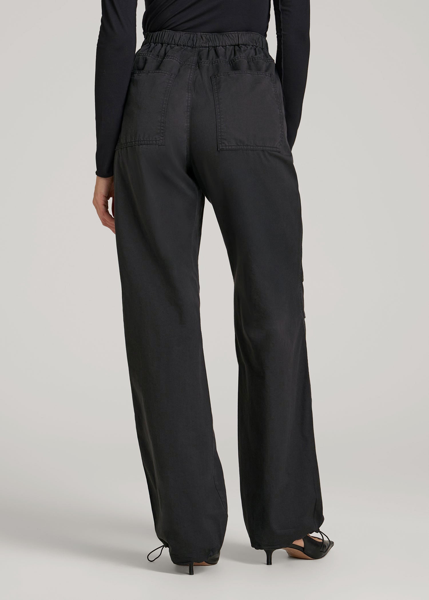 American Tall For Sale | Garment Dyed Parachute Chino Pants for Tall Women in Vintage Black