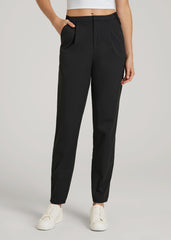 American Tall Discount | Commuter Pleated Jogger Pant for Tall Women in Black