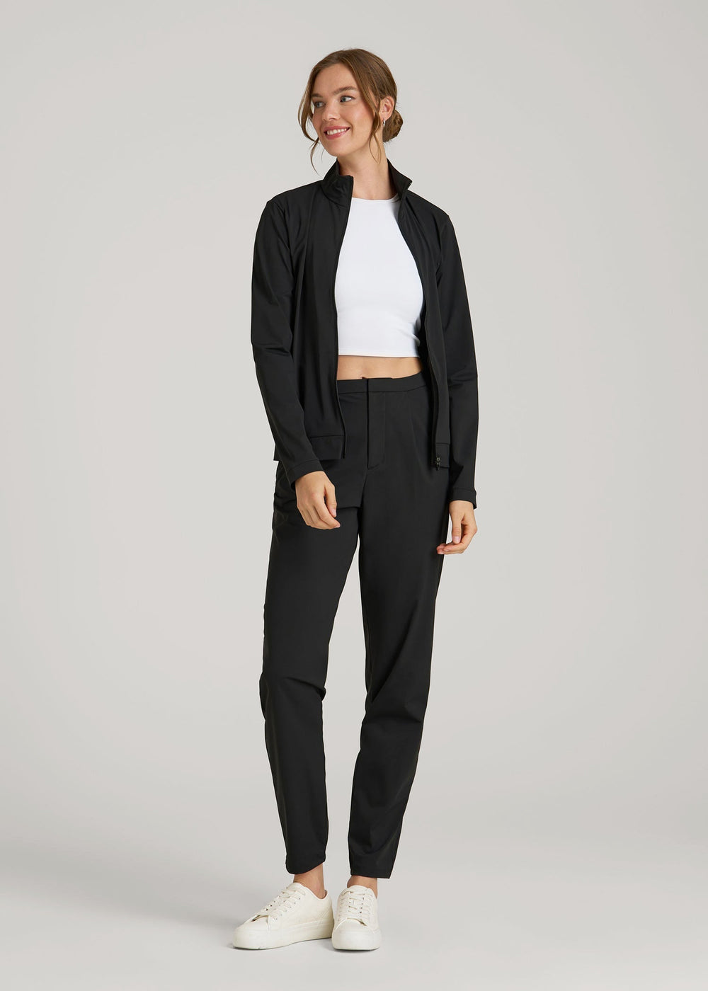 American Tall Discount | Commuter Pleated Jogger Pant for Tall Women in Black