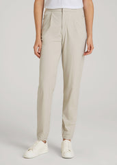 American Tall Online | Commuter Pleated Jogger Pant for Tall Women in Stone