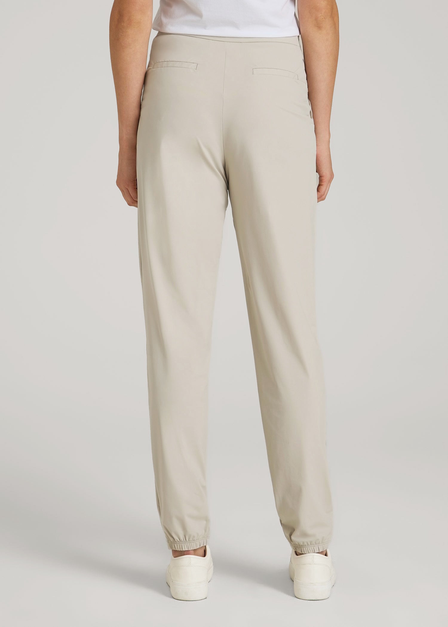 American Tall Online | Commuter Pleated Jogger Pant for Tall Women in Stone