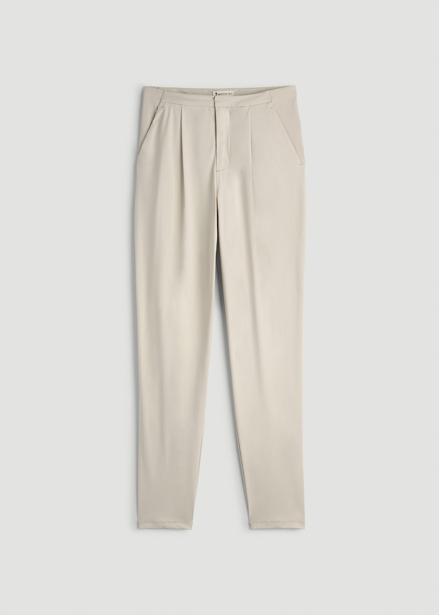 American Tall Online | Commuter Pleated Jogger Pant for Tall Women in Stone