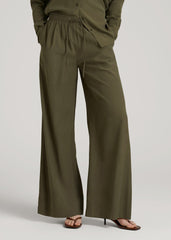 American Tall Outlet | Relaxed Pull-On Pants for Tall Women in Forest Night