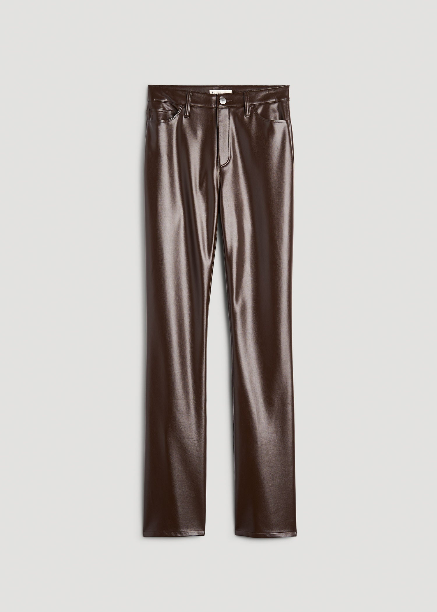 American Tall Sale | True Touch Leather Straight Leg Pants for Tall Women in Espresso