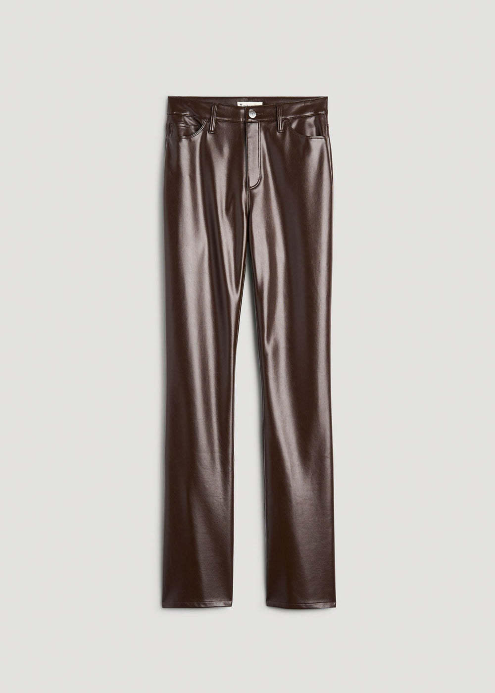 American Tall Sale | True Touch Leather Straight Leg Pants for Tall Women in Espresso