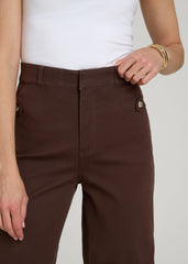 American Tall Outlet | Stretch Twill Wide Leg Pant for Tall Women in Espresso