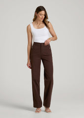 American Tall Outlet | Stretch Twill Wide Leg Pant for Tall Women in Espresso