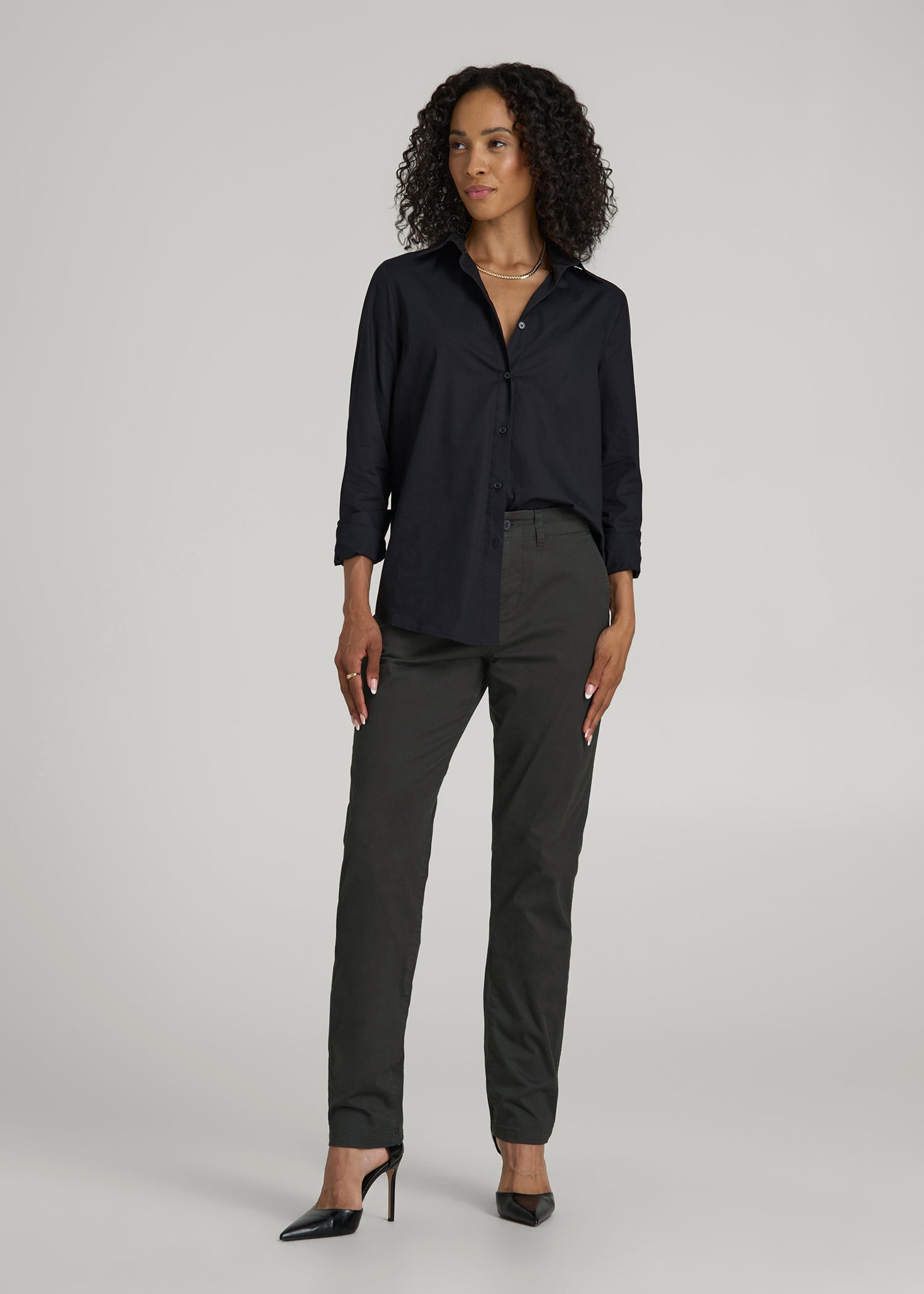 American Tall Online Shop | High Rise Tapered Chino Pants for Tall Women in Pine Grove