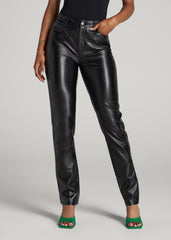 American Tall Online | True Touch Leather SLIM Pants for Tall Women in Black