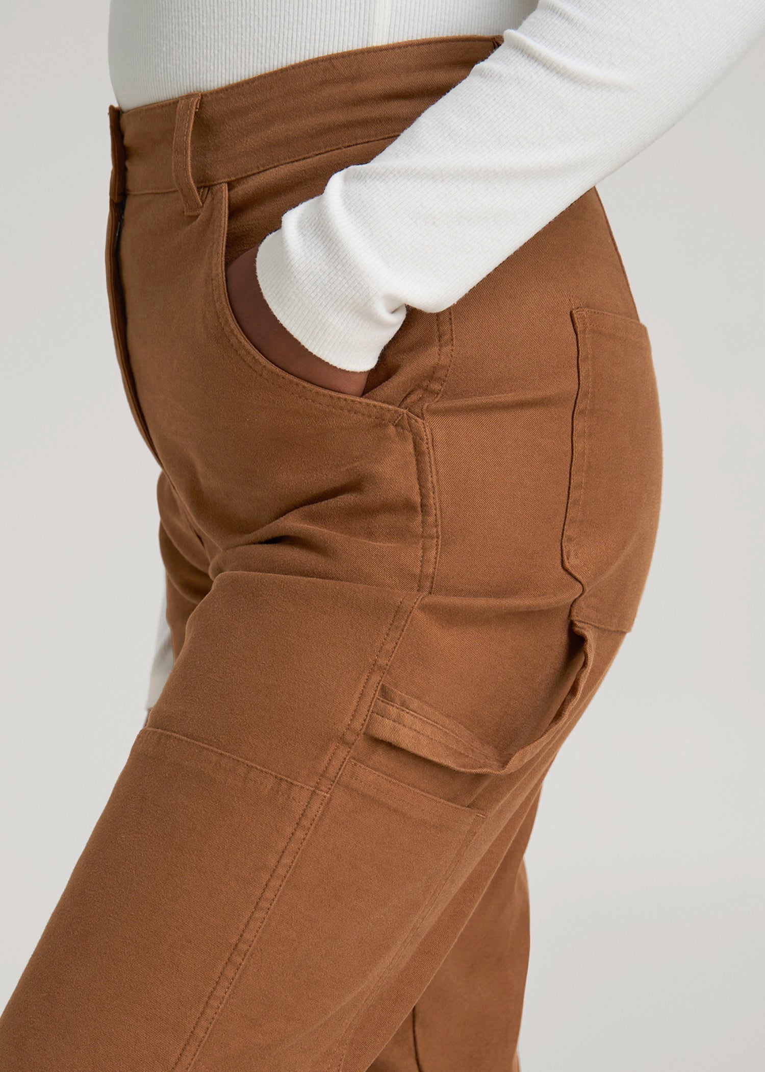 American Tall Sale | High-Waisted Carpenter Pocket Pants for Tall Women in Nutshell