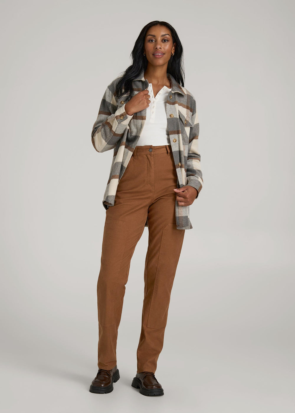 American Tall Sale | High-Waisted Carpenter Pocket Pants for Tall Women in Nutshell