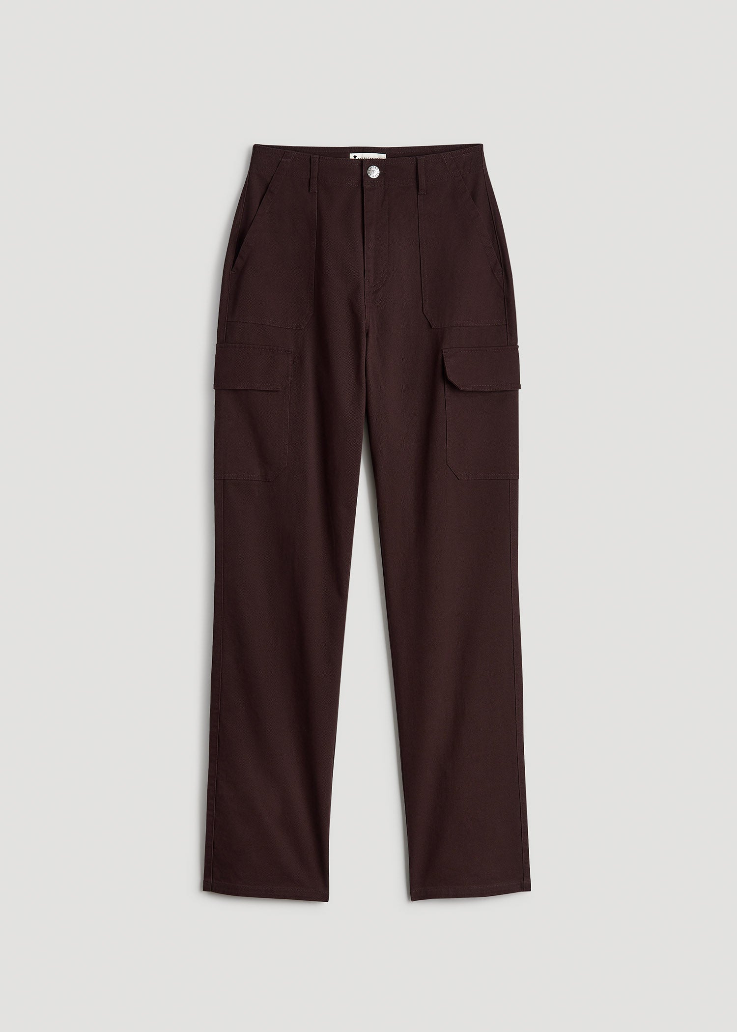 American Tall Outlet | Straight Leg Cargo Chino Pants for Tall Women in Oxblood