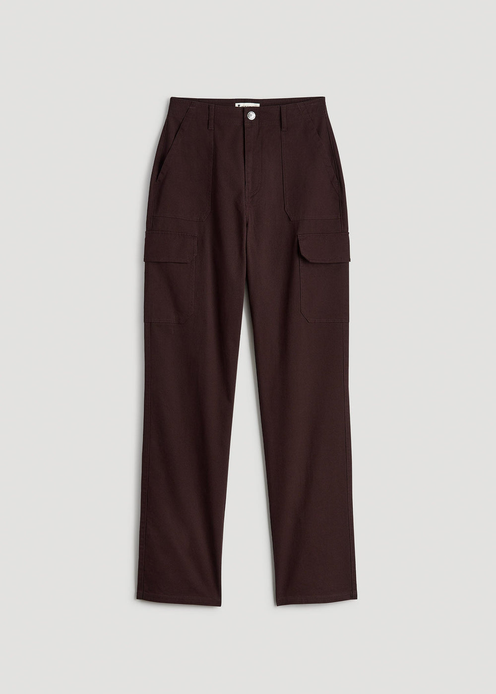 American Tall Outlet | Straight Leg Cargo Chino Pants for Tall Women in Oxblood