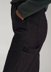 American Tall Online Shop | High-Waisted Carpenter Pocket Pants for Tall Women in Black