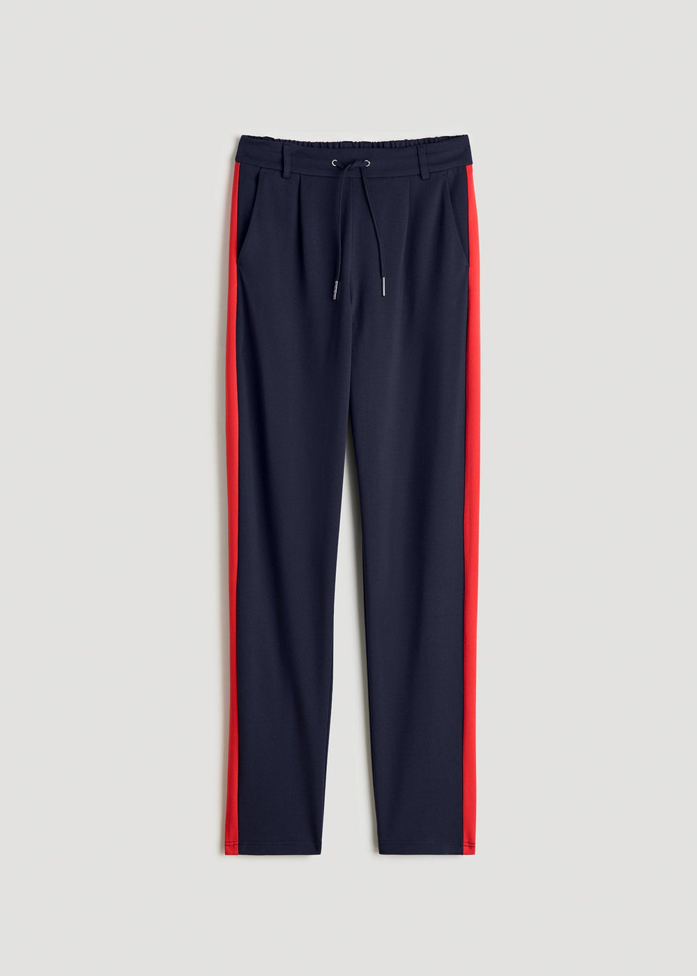 American Tall Online | Pull On Tuxedo Stripe Pants for Tall Women in True Navy and Radiant Red