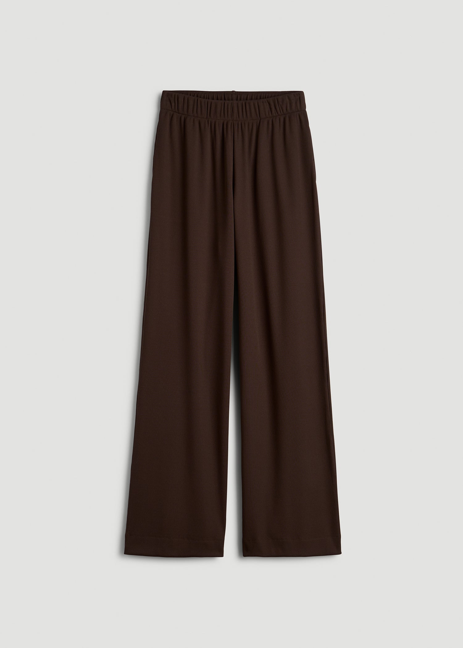 American Tall For Sale | Ribbed Knit Wide Leg Pant for Tall Women in Espresso