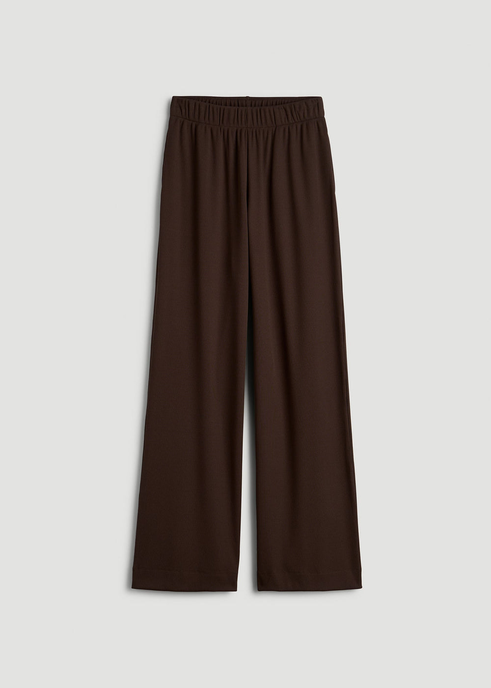 American Tall For Sale | Ribbed Knit Wide Leg Pant for Tall Women in Espresso
