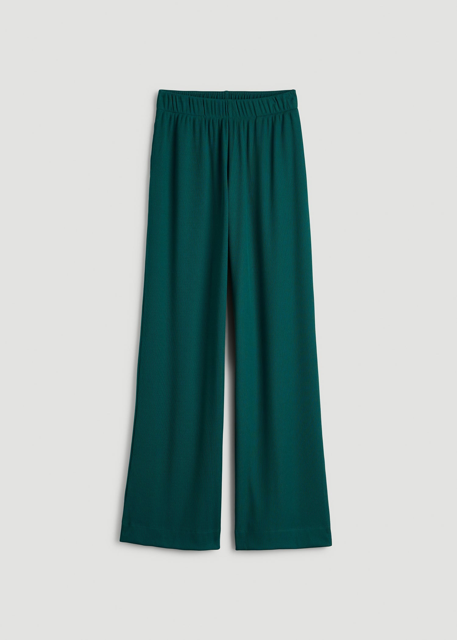 American Tall Discount | Ribbed Knit Wide Leg Pant for Tall Women in Deep Teal