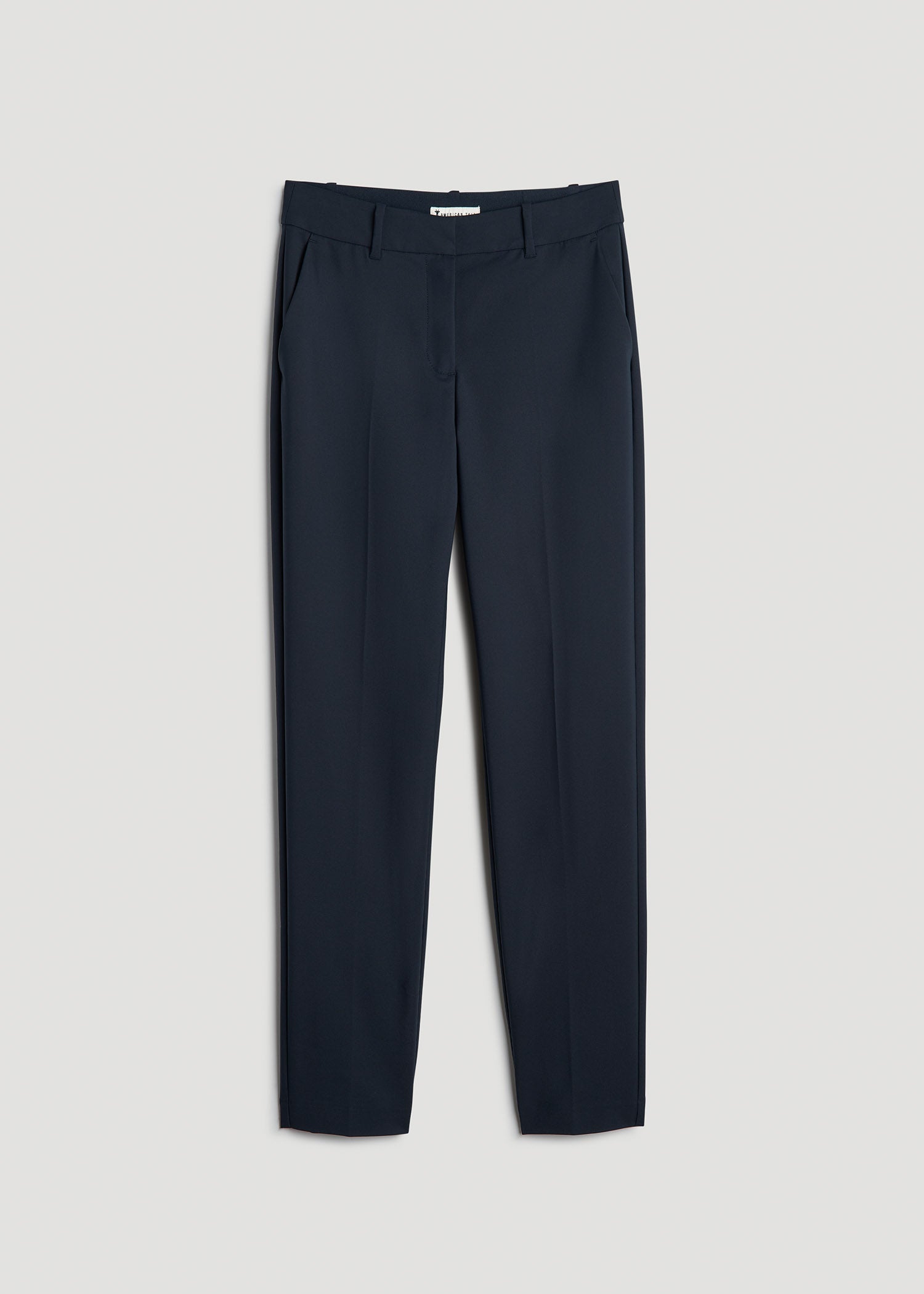 American Tall Sale | Flat Front Tapered Dress Pants for Tall Women in True Navy