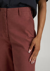 American Tall Outlet | High Rise Wide Leg Flat Front Chinos for Tall Women in Intense Rust