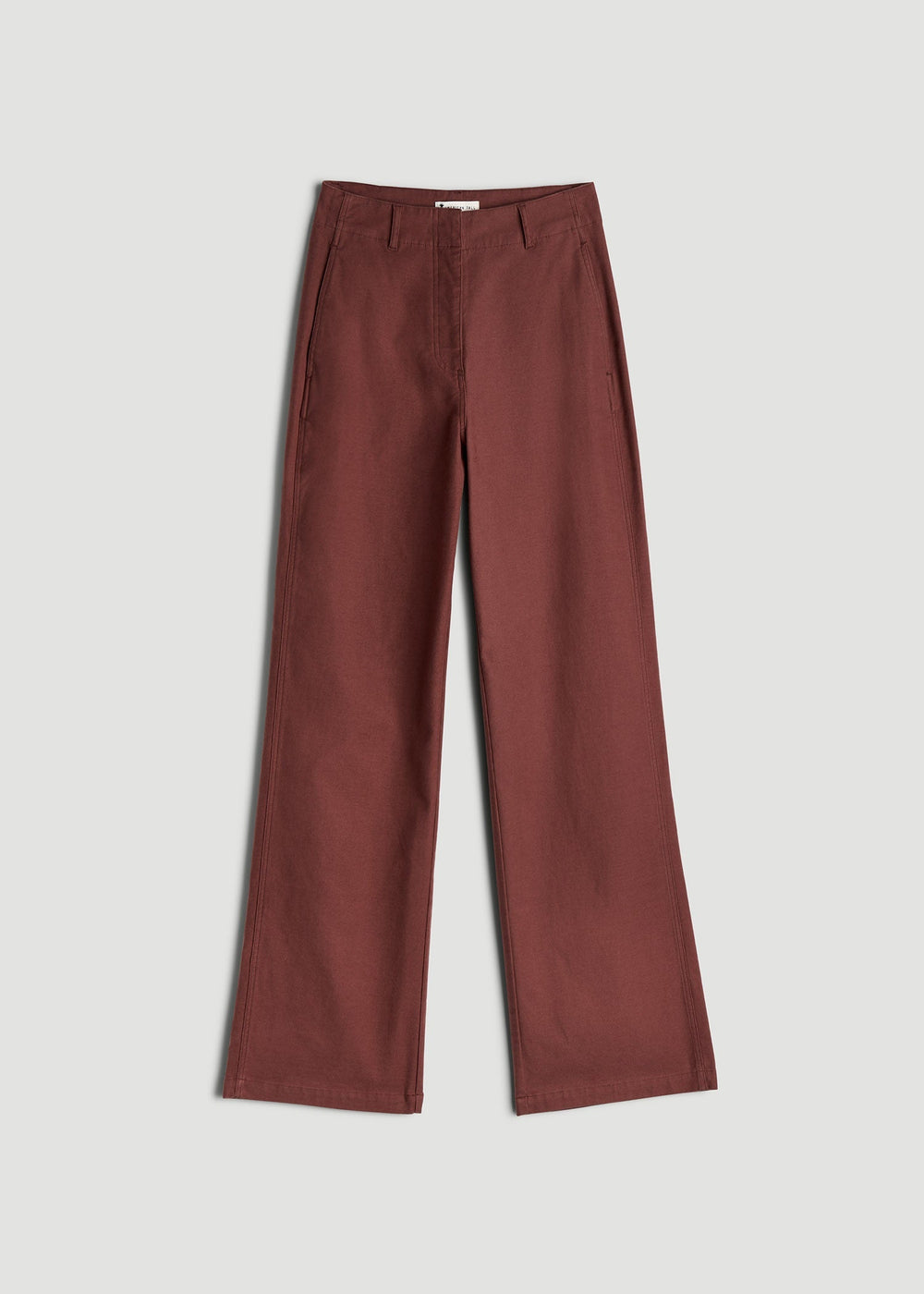 American Tall Outlet | High Rise Wide Leg Flat Front Chinos for Tall Women in Intense Rust