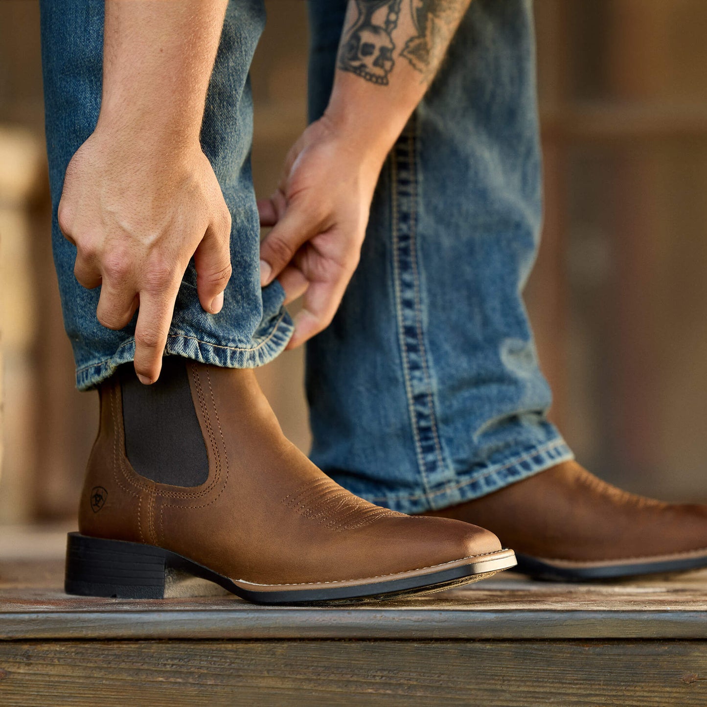 Ariat Booker Chelsea Wide Square Toe Western Boot