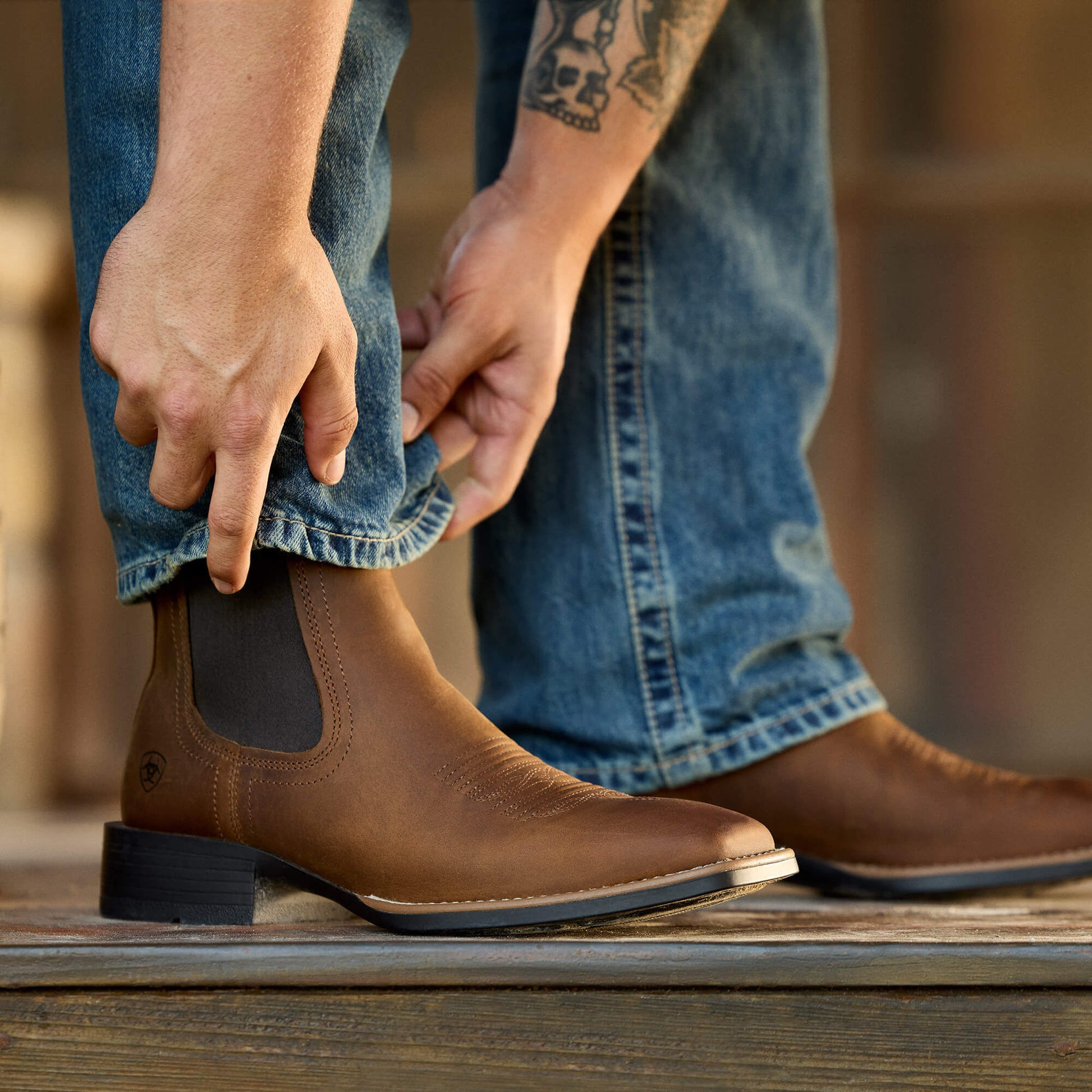 Ariat Booker Chelsea Wide Square Toe Western Boot
