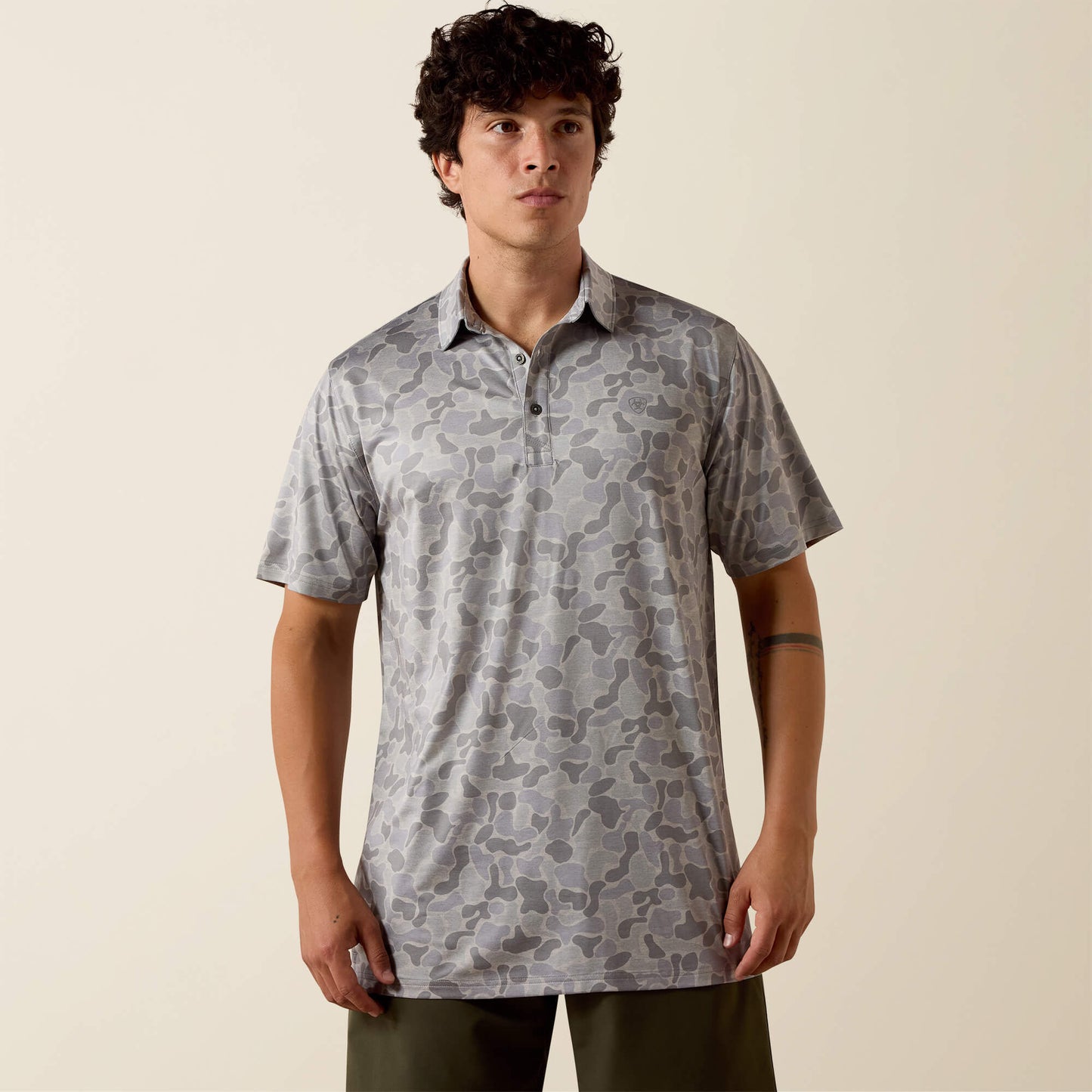 Ariat All Over Print Heathered Fitted Polo