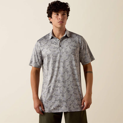 Ariat All Over Print Heathered Fitted Polo