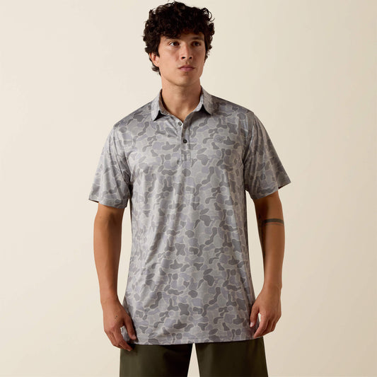 Ariat All Over Print Heathered Fitted Polo