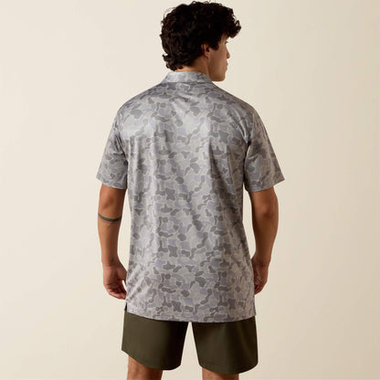 Ariat All Over Print Heathered Fitted Polo