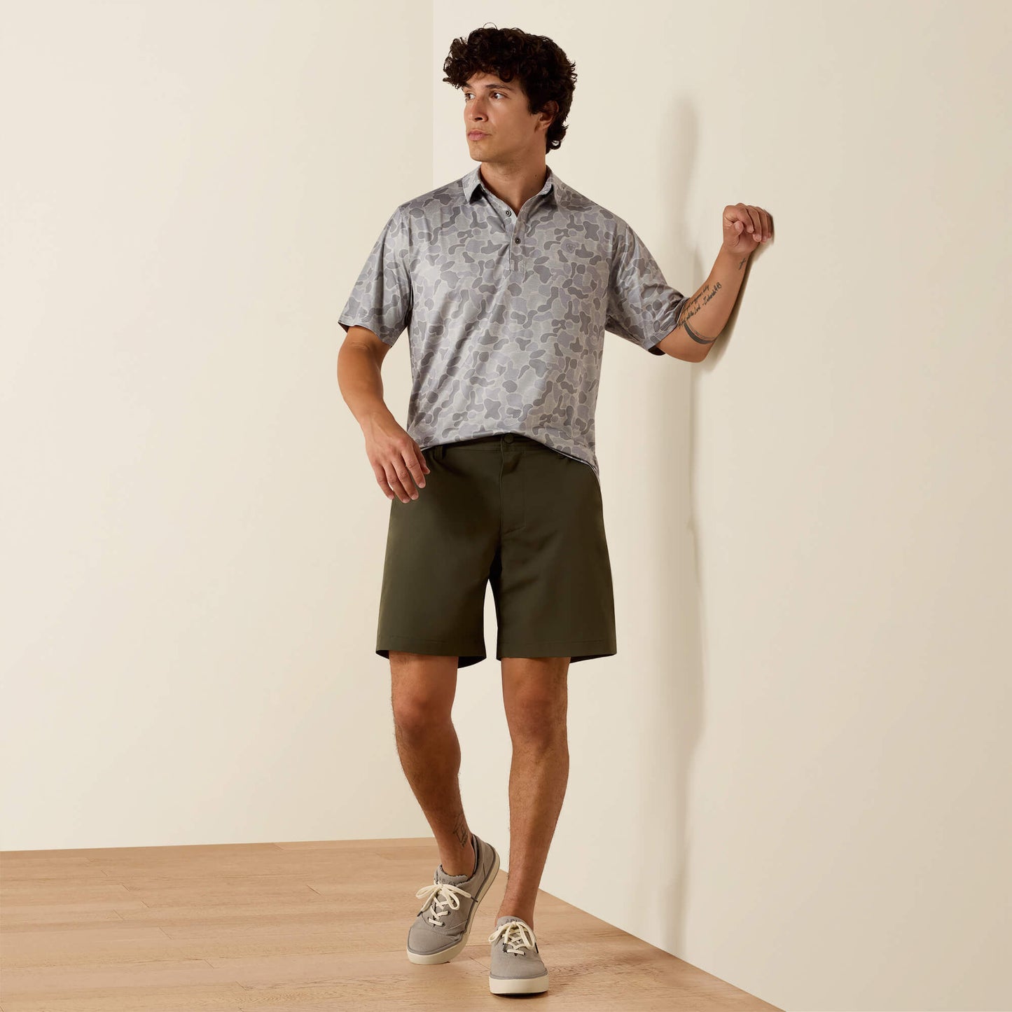Ariat All Over Print Heathered Fitted Polo