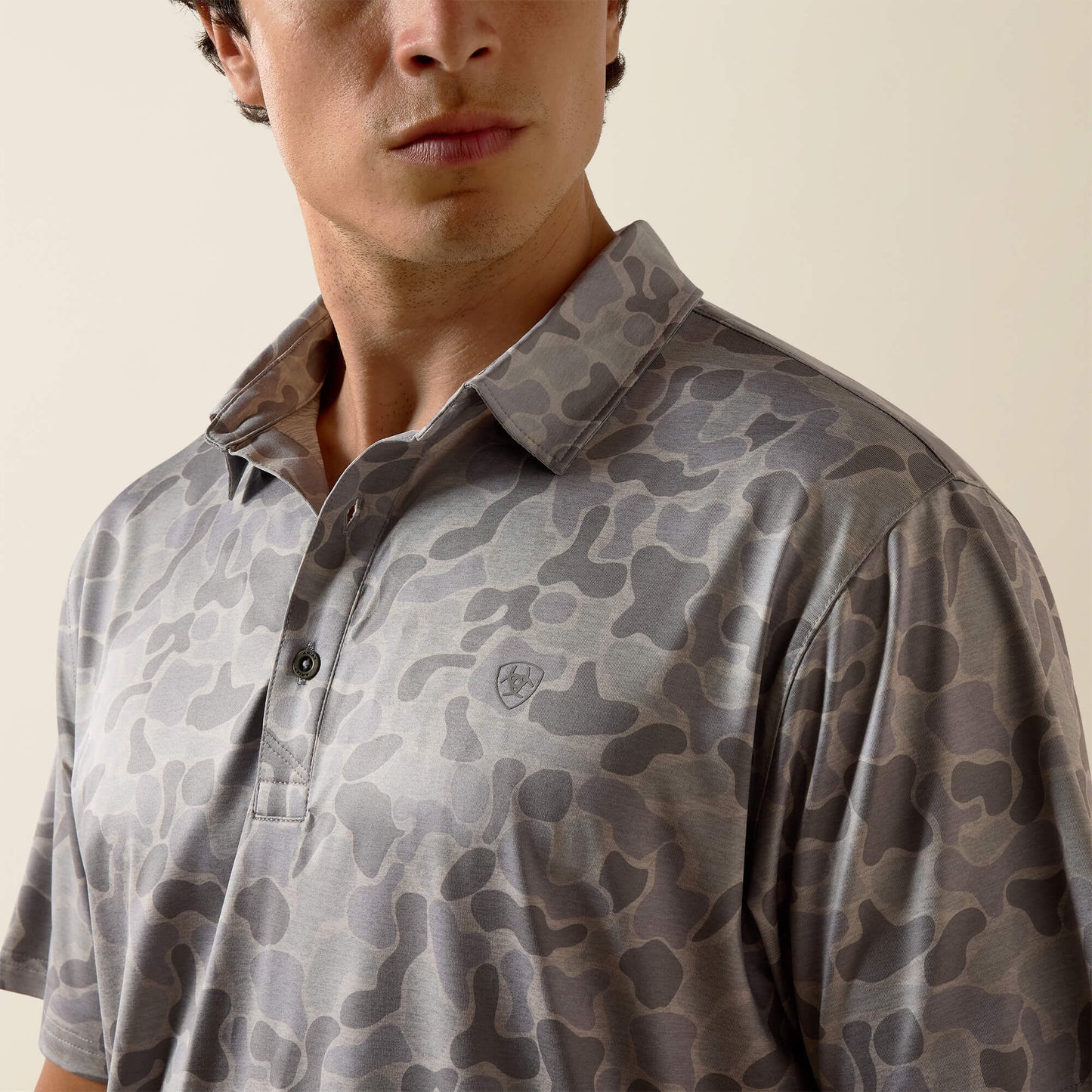 Ariat All Over Print Heathered Fitted Polo