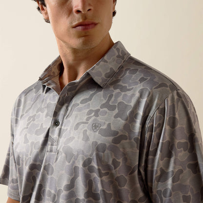 Ariat All Over Print Heathered Fitted Polo