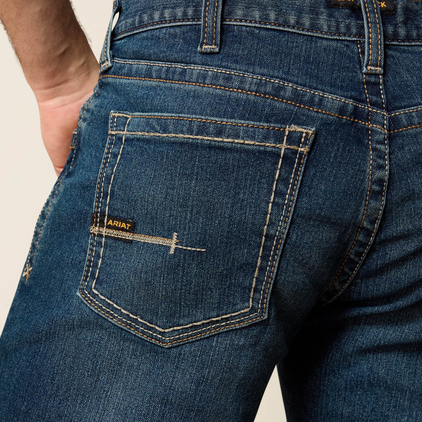 Ariat Men's Low Rise, Bootcut Work Pants - Rebar Denim