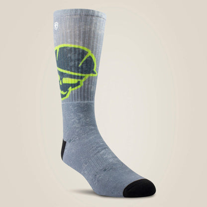 Ariat Roughneck Graphic Crew Work Sock 2 Pair Multi Color Pack