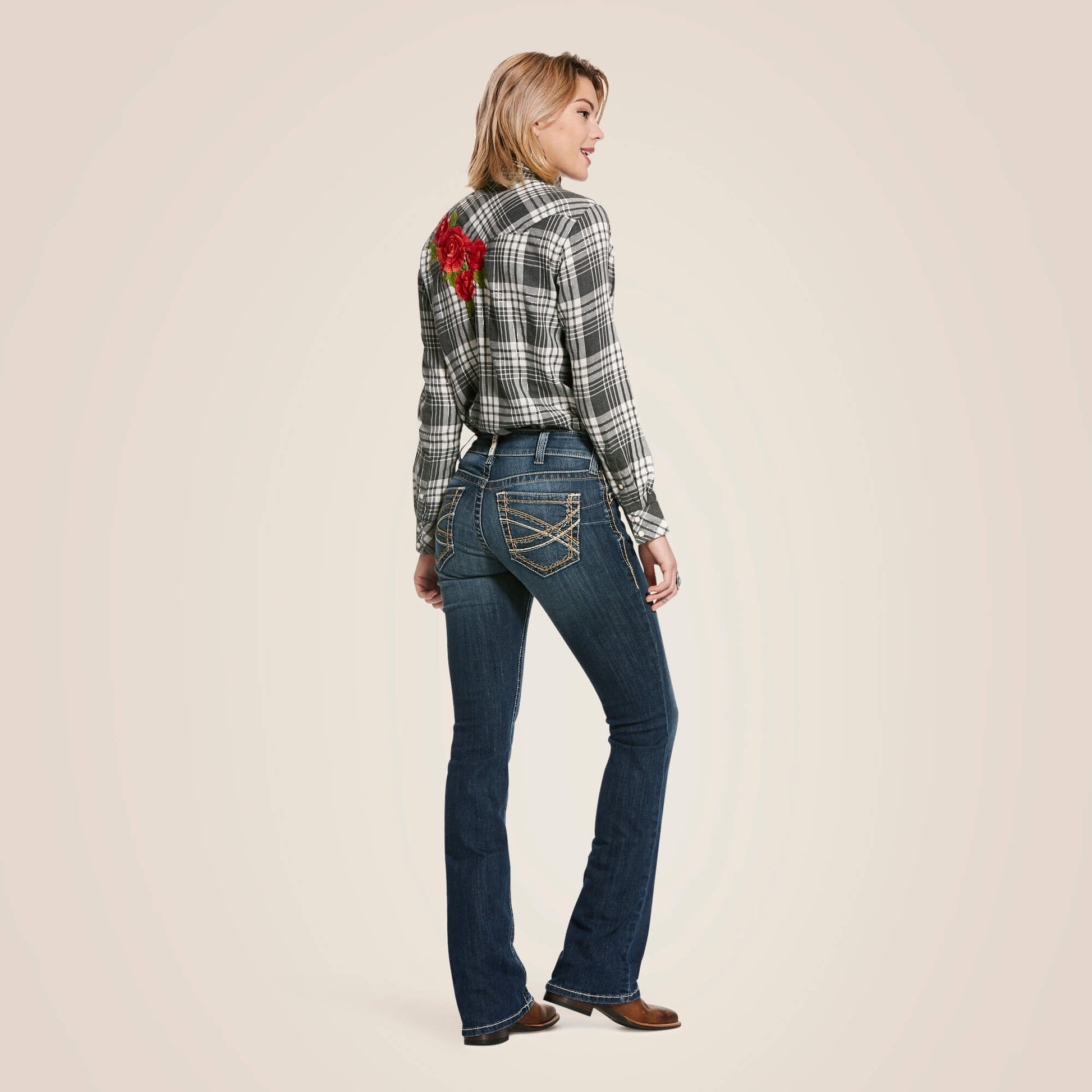 Ariat Mid Rise Entwined Festival Boot Cut Jeans
