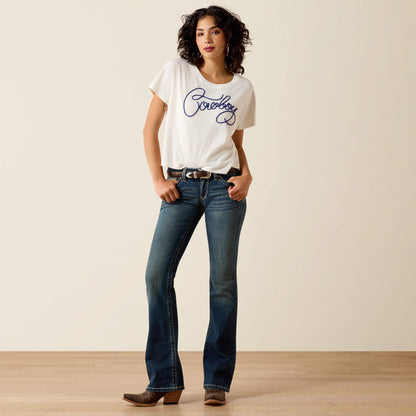 Ariat Mid Rise Whipstitch Boot Cut Jean