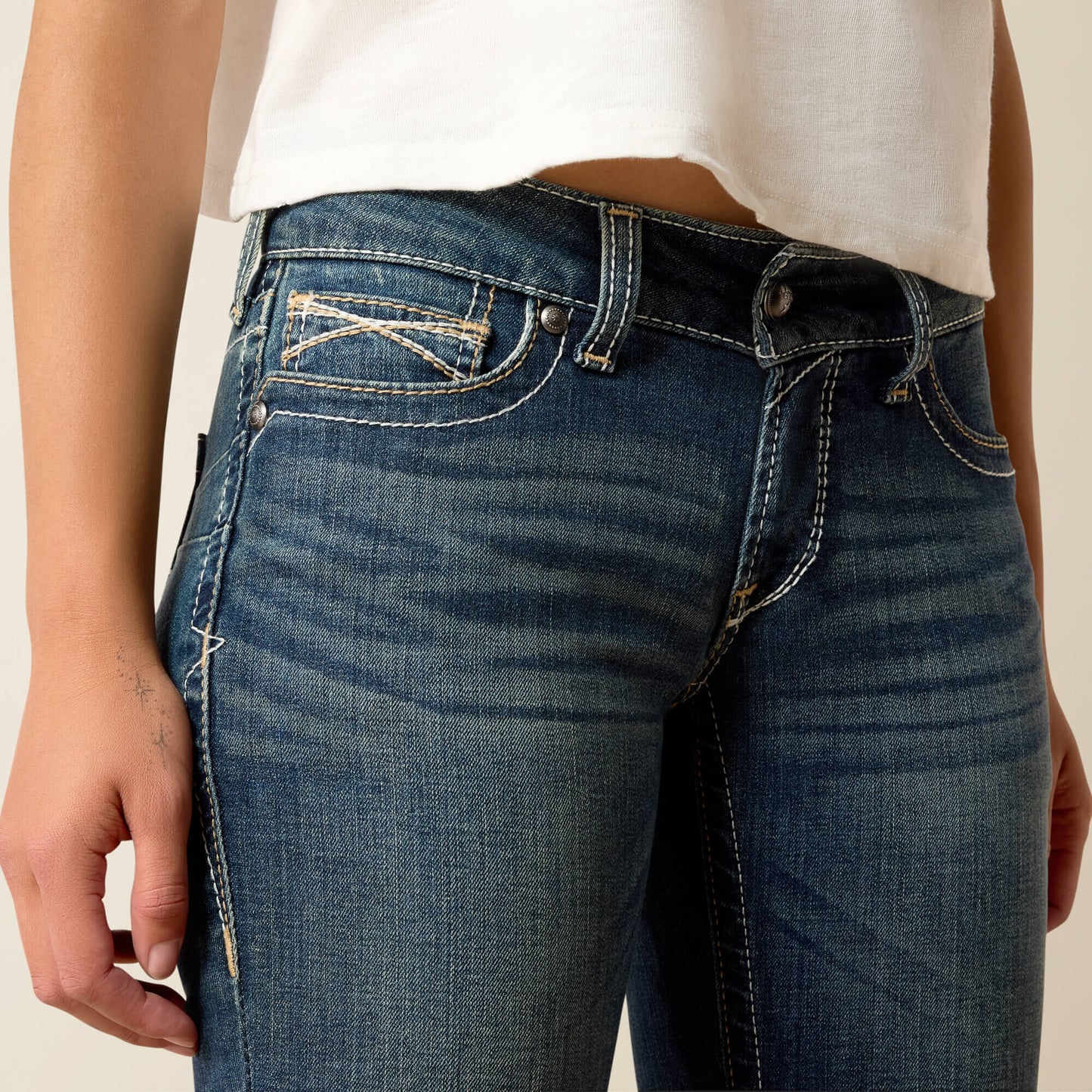 Ariat Mid Rise Whipstitch Boot Cut Jean