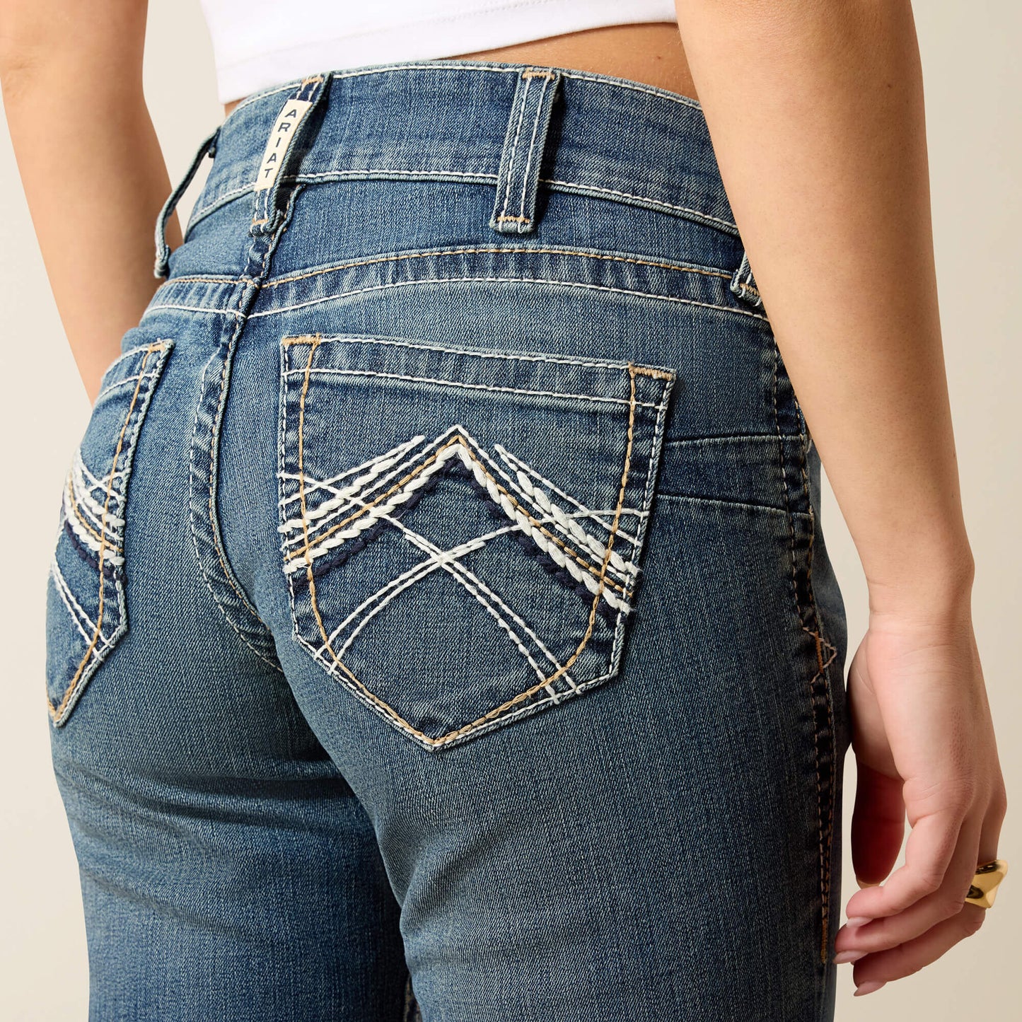 Ariat R.E.A.L. Mid Rise Whipstitch Boot Cut Jean
